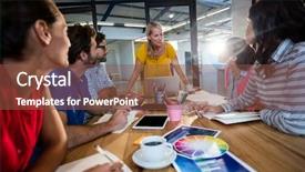  Presentation with business casual - Amazing theme having digital agency - casual business team having backdrop and a  colored foreground