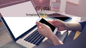  Presentation with graphic - PPT theme enhanced with digital agency - cropped hand of graphic designer background and a coral colored foreground