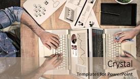  Presentation with innovation - Presentation design enhanced with digital agency - idea and innovation graphic background and a coral colored foreground