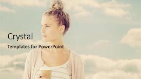  Presentation with coral reefs blue water beautiful sky - Presentation enhanced with digital agency - woman holding coffee cup background and a lemonade colored foreground