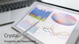  Presentation with abstract chart business - Audience pleasing theme consisting of digital analytics - business concept tablet with information backdrop and a  colored foreground