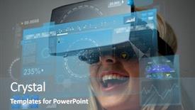  Presentation with augmented reality - Audience pleasing slides consisting of digital analytics - technology augmented reality entertainment backdrop and a seafoam green colored foreground