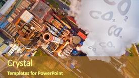  Presentation with digital industry - Colorful presentation theme enhanced with digital artwork on air pollution backdrop and a tawny brown colored foreground