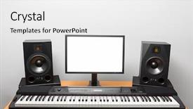  Presentation with audio - Slide deck enhanced with digital audio workstation daw studio background and a white colored foreground