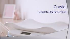  Presentation with light - PPT layouts featuring digital baby scales on table background and a sky blue colored foreground