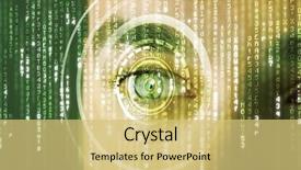  Presentation with target - Presentation design enhanced with digital mind - modern cyber soldier with target background and a yellow colored foreground