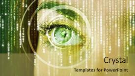  Presentation with matrix - Presentation featuring vision systems - modern cyber woman with matrix background and a yellow colored foreground