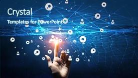  Presentation with connection - Theme featuring new technologies for connection 3d background and a ocean colored foreground