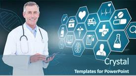  Presentation with digital - Slides with digital background with dna helix background and a ocean colored foreground