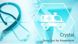  Presentation with emergency - Colorful presentation design enhanced with digital background with emergency backdrop and a cool aqua colored foreground