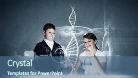  Presentation with bacteria - Cool new slide deck with digital bacteria - young teacher and school boy backdrop and a  colored foreground