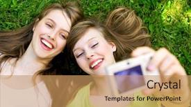  Presentation with pictures of birds - Audience pleasing theme consisting of digital camera - two friends taking pictures backdrop and a coral colored foreground