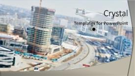  Presentation with hovering - Slide set featuring digital camera hovering over city background and a lemonade colored foreground