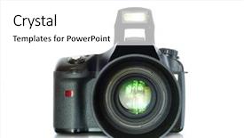  Presentation with digital - Theme featuring digital camera isolated background and a white colored foreground