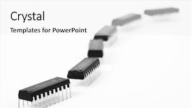  Presentation with digital circuits - Theme with digital chip - integrated circuits on white background background and a white colored foreground