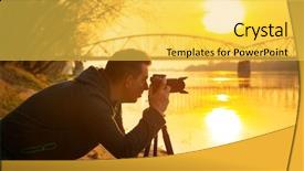  Presentation with amazing - Colorful presentation theme enhanced with photographer and dslr camera backdrop and a yellow colored foreground