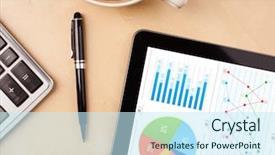  Presentation with sports table tennis two ping - Audience pleasing slides consisting of digital clock - workplace with tablet pc showing backdrop and a cool aqua colored foreground