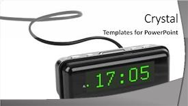  Presentation with clock - PPT theme having digital clock isolated on white background and a white colored foreground