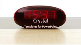  Presentation with clock - Audience pleasing presentation design consisting of digital clock isolated on white backdrop and a  colored foreground