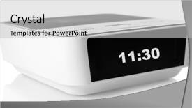  Presentation with clock - Theme enhanced with digital clock isolated on white background and a  colored foreground