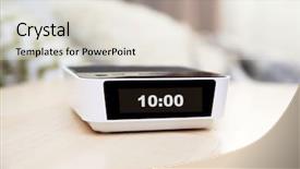  Presentation with clock - Theme with digital clock on a bedside background and a  colored foreground