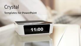  Presentation with clock - Amazing theme having digital clock on a bedside backdrop and a  colored foreground