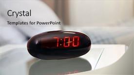  Presentation with clock - Theme having digital clock on a bedside background and a mint green colored foreground