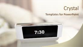  Presentation with clock - Slide deck consisting of digital clock on a bedside background and a cream colored foreground