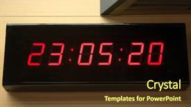  Presentation with clock - Amazing PPT layouts having digital clock on the wall backdrop and a tawny brown colored foreground