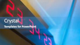  Presentation with clock - Presentation theme enhanced with digital clock on the wall background and a teal colored foreground