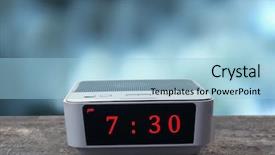  Presentation with clock - Slide deck featuring digital clock showing 7 30 background and a light blue colored foreground
