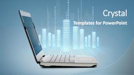  Presentation with advertisement - Slide deck enhanced with digital coins and data background and a teal colored foreground