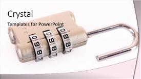  Presentation with combination lock - Presentation theme having digital combination lock isolated background and a sky blue colored foreground