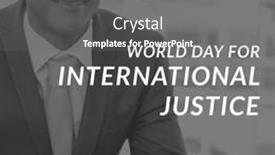  Presentation with international law - Presentation design consisting of digital-compiste-portrait-of-young background and a gray colored foreground