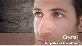  Presentation with close up of digital multimeter - PPT theme with up of man's sad background and a  colored foreground