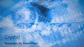  Presentation with cyber security eye - Beautiful presentation design featuring digital-composite-image-of-airport backdrop and a light blue colored foreground
