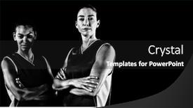  Presentation with basketball players - Beautiful PPT layouts featuring digital composite image of basketball players backdrop and a dark gray colored foreground