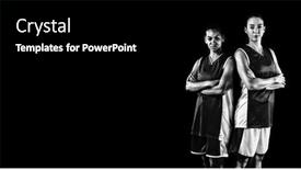  Presentation with basketball players - PPT layouts enhanced with digital composite image of basketball players background and a black colored foreground