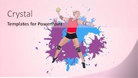  Presentation with handball sport - PPT theme having digital-composite-image-of-caucasian background and a lemonade colored foreground
