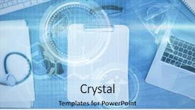  Presentation with digital image - Beautiful theme featuring digital composite image of dna backdrop and a light blue colored foreground