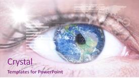  Presentation with human eye - Audience pleasing slides consisting of digital composite image of eye backdrop and a pink colored foreground