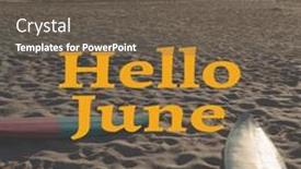  Presentation with hello june - Slides featuring digital-composite-image-of-hello background and a gray colored foreground