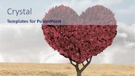  Presentation with heart shape tree - PPT layouts having digital-composite-image-of-love and a sky blue colored foreground