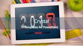  Presentation with green chalkboard - Audience pleasing presentation theme consisting of digital composite image of number against green chalkboard backdrop and a ocean colored foreground