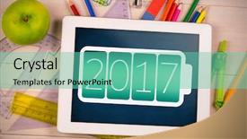  Presentation with green chalkboard - Slides with digital composite image of number against green chalkboard background and a seafoam green colored foreground