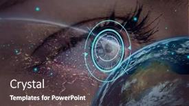  Presentation with cyber security eye - Slide set having digital-composite-image-of-round background and a dark gray colored foreground