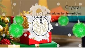  Presentation with snowman - Slides featuring digital-composite-image-of-snowman background and a yellow colored foreground