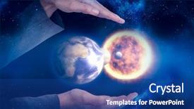  Presentation with digital image - Amazing presentation design having digital composite image of solar backdrop and a ocean colored foreground