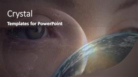  Presentation with cyber security eye - PPT theme with digital-composite-image-of-spot background and a dark gray colored foreground