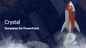  Presentation with drone rocket - Slide set having digital composite of 3d rocket background and a navy blue colored foreground